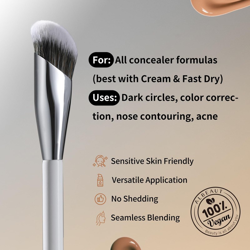 Albeaut Concealer Makeup Brushes 2 PCS Angled Brushes for Liquid,