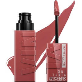 Maybelline Super Stay Vinyl Ink, Labial Líquido de Larga Duración, Efecto Vinilo y Acabado Brillante Instantáneo, Color Intenso por Hasta 16 Horas, Tono Peppy