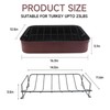 Turkey Roasting Pan/Roasting Pan with Nonstick Rack，16.5x12.5IN Stainless steel Turkey