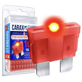 CARAX Glow Fuse – Premium Fuse Standard/Regular Blade ATC/ATO/ATS – 10A Kit 10 pcs – Glow When Blown LED Automotive Fuse – Smart Auto Glow Fuse Easy Identification – 10 pcs.