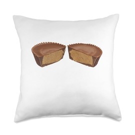 Chocolate Peanut Butter Candy Throw Pillow