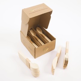 Goods of Nature Bamboo Disposable Cutlery - 150 Piece Set, Eco-Friendly & Sustainable, Perfect for Parties, Events, and Daily Use