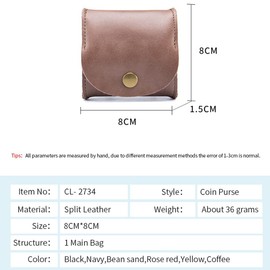 CATEKRO Japanese Style Coin Mini Bag for Headphones Leather Purse Small Storage Bag (Brown), brown