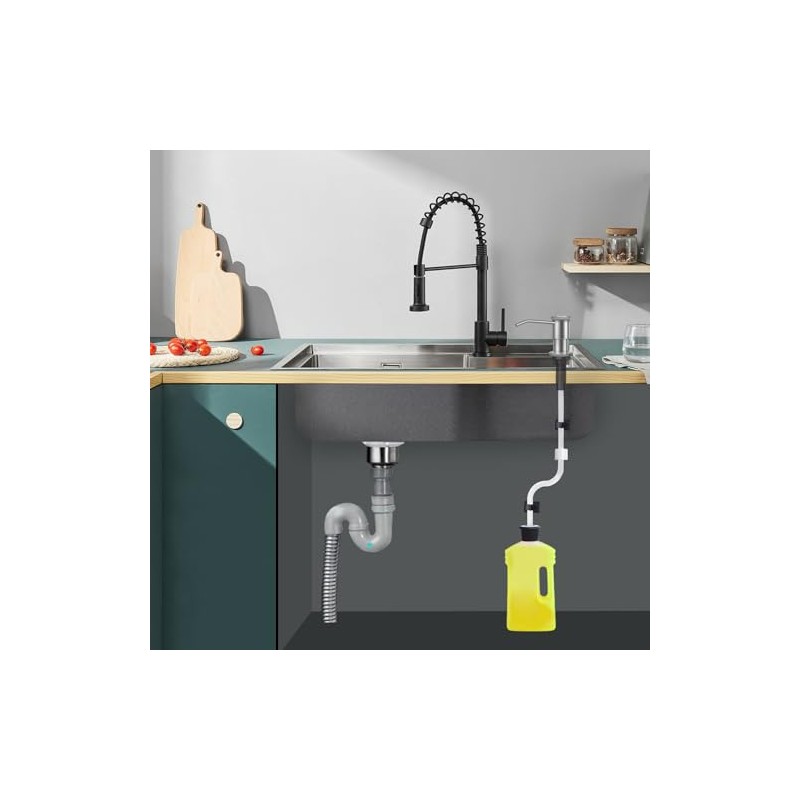 Sink Soap Dispenser Extension Tube kit with Upgraded Check Valve,