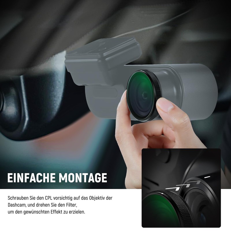NEEWER Dashcam CPL Filter Compatible with VIOFO A229/A139/A139Pro/T130/WM1, Dash Cam
