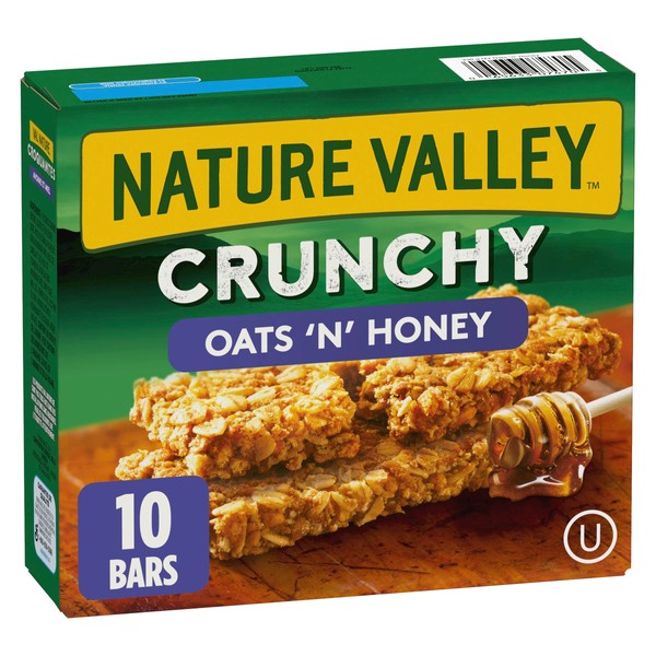NATURE VALLEY Oats Honey Crunchy Granola Bars, Snack Bars, Made with Whole Grains, No Artificial Colours, No Artificial Flavours