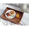 Fibogollo Acacia Wood Set of 2 Serving Tray with Metal