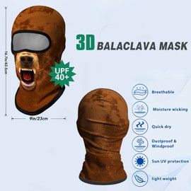 Obacle Balaclava Face Mask Men Women Ski Hunting Cycling (Men Black Beard Smile)