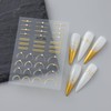 3 Pieces French Tip Line Nail Art Stickers 3D Gold