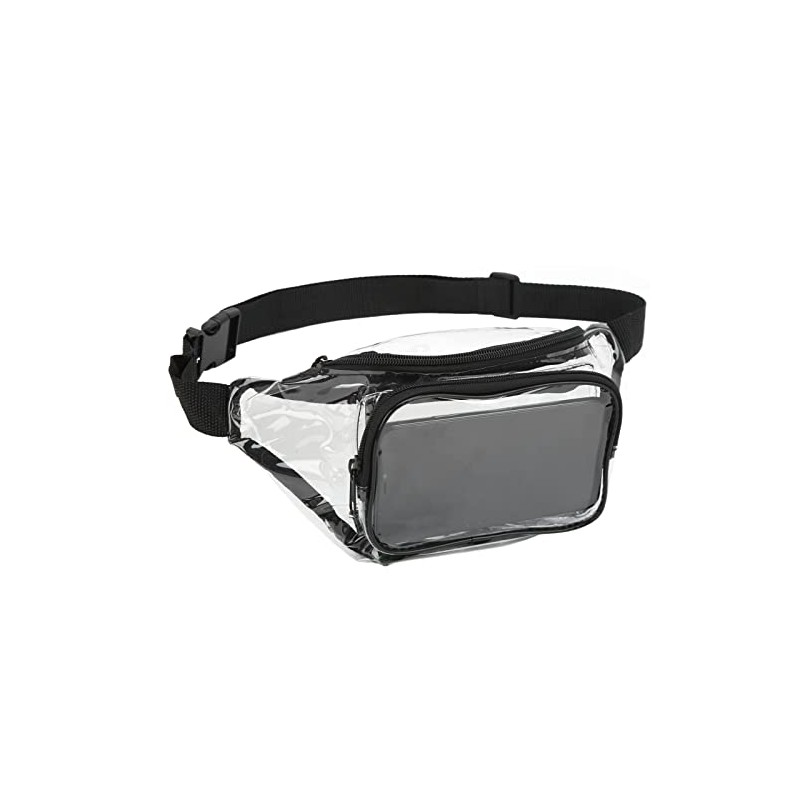 Riñonera Transparente, Riñonera Transparente PVC Multifuncional para Salidas Diarias (Negro)