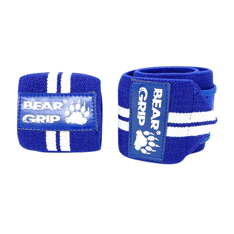 BEAR GRIP - Weight Lifting Wrist Support Bands (Royal Blue)
