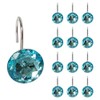 EleCharm 12 Pcs Bling Rhinestones Shower Curtain Hooks Bathroom Rolling