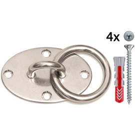 eaglefit - Wall and ceiling bracket made of stainless steel up to 160 kg load capacity - Bracket for sling trainer, punching bag, hammock, swing, hanging seat, hanging chair - Ceiling hook incl.