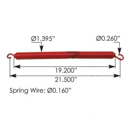 Automann Hood Spring for Kenworth Part# K22481 - 104.7100