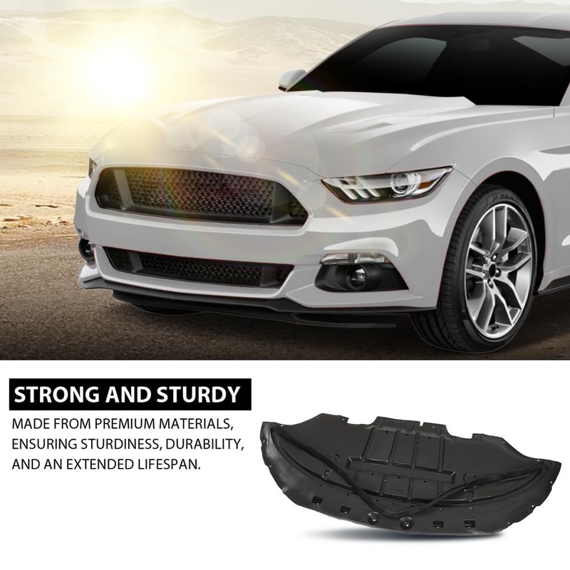 ALLGOOD Front Engine Splash Shield Black PP Compatible with Ford