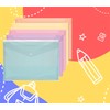 A4 Assorted Pastel Colour Document Stud Wallets Plastic Carry Popper