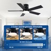 42 Inch Ceiling Fans with Lights and Remote,Flush Mount Black