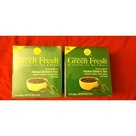 Fresh 2 PACK GREEN FRESH DIETER'S TEA 100%NATURAL NO CAFFEINE (30 TEA BAGS EACH)
