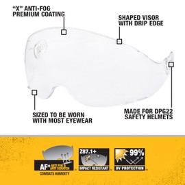 DEWALT DPG22-SH Visor with Premium Anti-Fog+ Clear Lens Designed to Fit DPG22 Type II Helmet