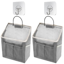 PWGHWG Hanging Organiser, Pack of 2, Foldable Wall Organiser, Hanging Storage, Door Organiser, Hanging with Pockets, Hanging Storage Bag for Bathroom, Kitchen, Camping