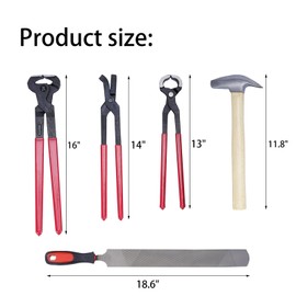 1112TEMP 12pcs Farrier Tools Farrier kit Horse shoeing Tools Farrier Supplies Farrier Tools for Horses Cattle Sheep and Donkeys
