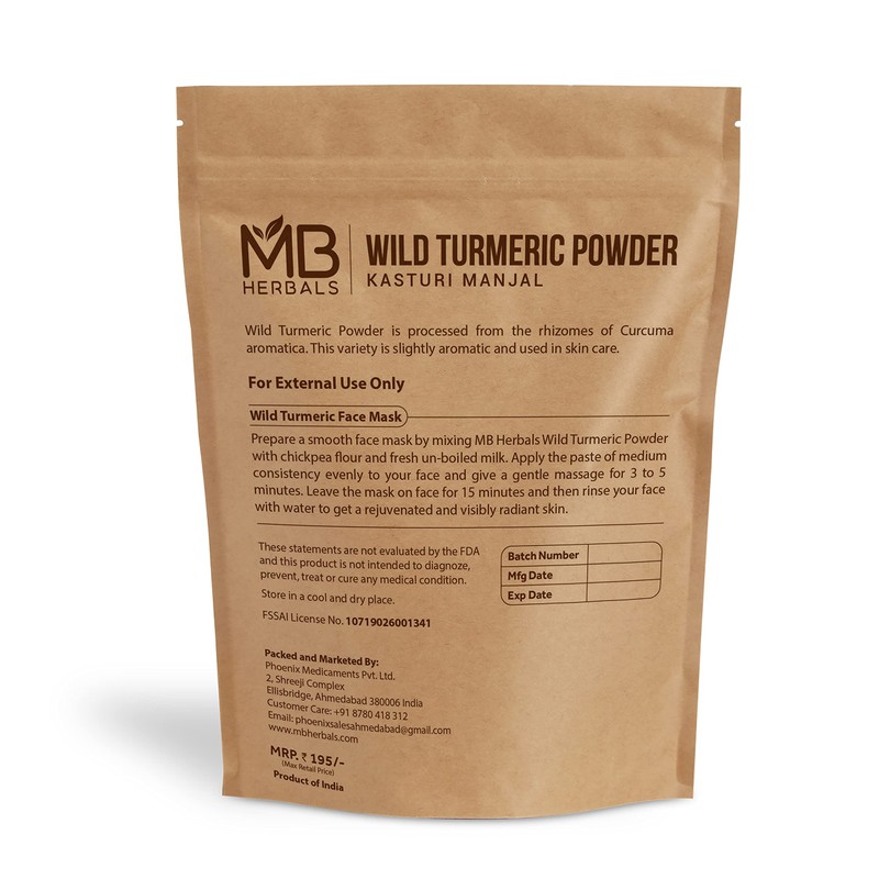 MB Herbals Wild Turmeric Powder 100g (3.5 oz) | Kasthuri