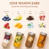 12oz Mason Jars, 6 Pack Regular Mouth Glass Jars With