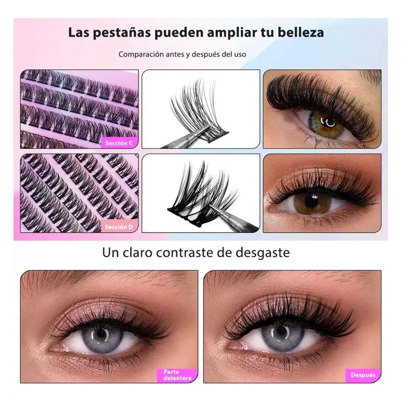 Kit De Extensión De Pestañas Diy 240 Grupos De Pestaña