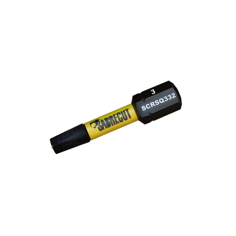 10 x SabreCut SCRSQ332_10 32mm SQ3 Square Magnetic Impact Screwdriver