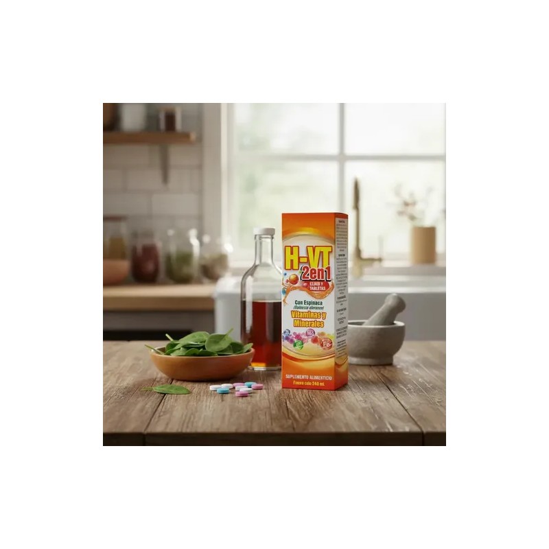 H-VT multivitamínico y minerales suplemento alimenticio en jarabe y cápsulas