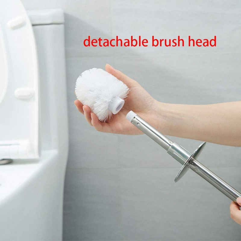 Toilet Brush with Holder, Free Standing Toilet Brushes, Closed Hideaway