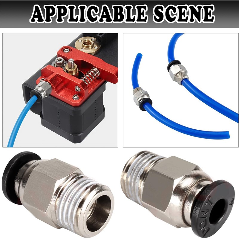 Dilightnews Pc4-M10, Pc4-M10 Pneumatic Connector, Ptfe Tube Quick Push Fitting,