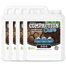Compaction Cure Liquid Soil Aerator – Loosens Hard Soil & Improves Drainage – 4 Gallon Pack (512 oz) = covers up to 85,333 sq ft– Liquid Aeration for Lawns, No Mechanical Aerator Needed – Yard Mastery