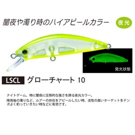DUEL HARDCORE Lure, Heavy Sinking Minnow, Hardcore, LG Heavy Minnow (S), 2.0 inches (50 mm), Weight: 0.2 oz (6 g) F1200-LSCL-Glow Chart Light Game