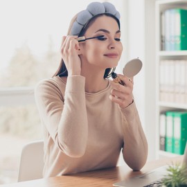 Spa Headbands Puffy Makeup Skincare Headbands for Washing Face or Facial, Terry Cloth Fabric Shower Hair Accessory for Makeup Removal Shower Skin Treatment(Grey)