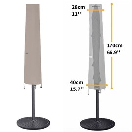 Garden Balsam Umbrella Cover for 6ft to 9ft Patio Umbrellas, Waterproof and Durable Market Umbrella Cover with Zipper and Rod
