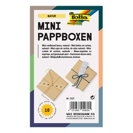 folia 3321 - Mini Geschenkboxen, Pappschachteln aus Karton, eckig, natur, 10 Stück, 7,5 x 7,5 x 4,5 cm - ideal zum Verzieren und Verschenken