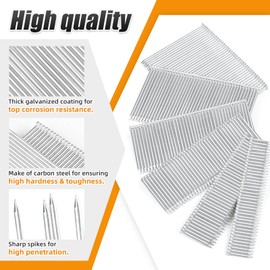 ST50 14 Gauge Concrete T Nails, 2'' (50MM) Length Collated Concrete T Nails, Galvanzied, 800 PCS/BOX, Fasteners for Pneumatic Concrete T Nailer, Air T Nail Gun