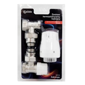 Calido Angle Thermostat Set Thermostat Head with M 30 x 1.5 Thread Inlet Angle 1/2 Inch with Presets and O-Ring Return Valve, Automatic Temperature Controller