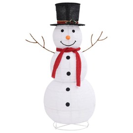 vidaXL Decorative Christmas Snowman Figure - 4ft LED Lighting with Multiple Effects, Waterproof Indoor/Outdoor, USB Powered, Luxurious Fabric, White