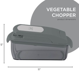 Cook with Color Vegetable Chopper - Multifunctional 11 in 1 Vegetable Chopper with Container - Food Chopper to Dice, Chop, Slice, Julienne and Spiralize, Charcoal