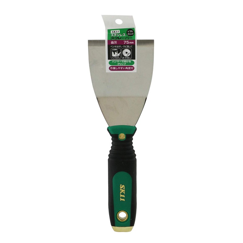 SK11 SGS-7 Scraper, Soft Grip, Curved Edge, 3.0 inches (75