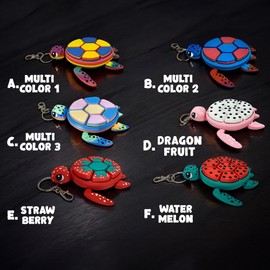 Turtle Fidget Clicker, Mechanical Clicker Shell, Sensory & Anxiety Stress Relief, Fruit & Multicolor Designs (Multi-Color 03)