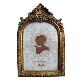 CISOO Vintage 5x7 Picture Frame Antique Photo Frame Table Top Display and Wall Hanging, Retro Home Decor, Ornate Photo Gallery Art (Bronze Gold)