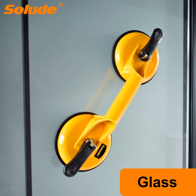 SOLUDE 2 Pack Glass Suction Cup,Aluminium Heavy Duty Vacuum Lifter