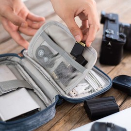 Ruyosn-Cable Organizer Bag Waterproof Cable Bag Small Hard Drive Bag Electronic Bag Electronic Organizer Cable Bag Electronics Accessories Organizer Cable, Blue