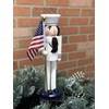 Santa's Workshop 70557 Navy Nutcracker with Flag, 14", Multi