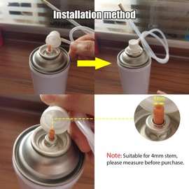 aeobdai 4PCS Pack Spray Can Extension 50cm with Metal Spray Nozzle Extension Hose Suitable for Male Spray Cans 23㎜ Nozzle 4㎜ Valve Stem