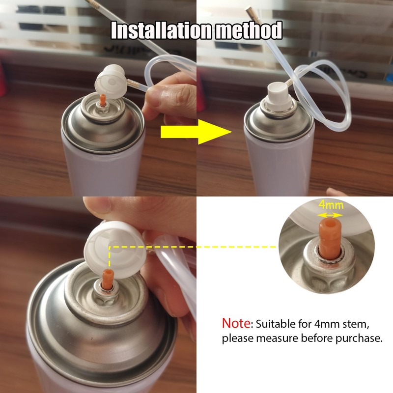 aeobdai 4PCS Pack Spray Can Extension 50cm with Metal Spray
