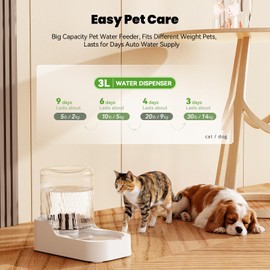 JUNSPOW Automatic Cat Water Dispenser, Dog Water Bowl Dispenser Adjustable Water Dispensing, Auto Pet Waterer for Cats and Dogs (Bowl not Included)